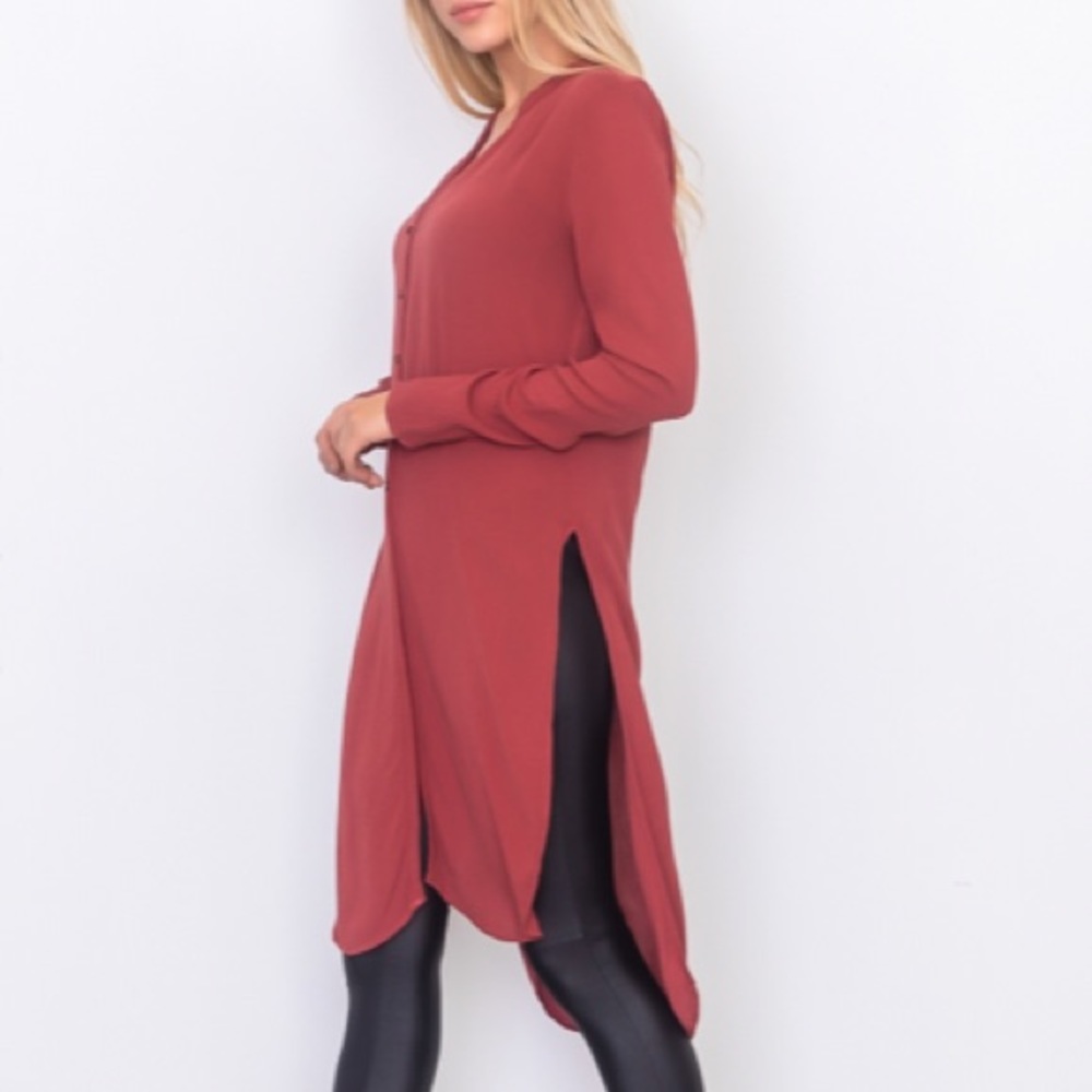 ❤️LAST S NEW Brick Side Split Button Front Shirt - Picture 6 of 8